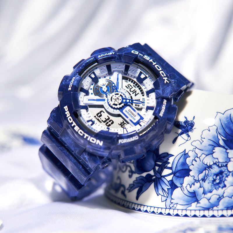 CASIO G-Shock Analog-Digital 'Blue' GA-110BWP-2APFQ