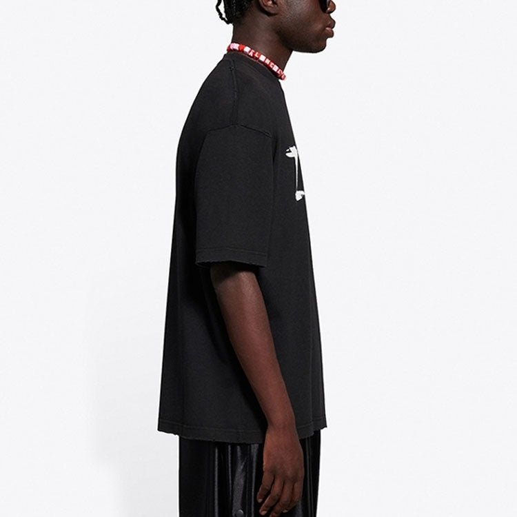 Men's Balenciaga SS21 Love Short Sleeve Black 612966TJVL51070