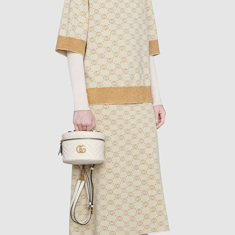 (WMNS) Gucci GG Marmont Series Backpack MIni-Size White 598594-DTDCT-9022