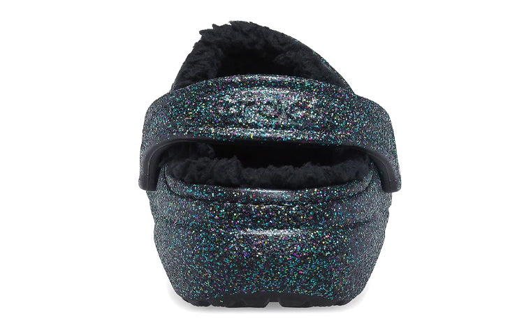 (WMNS) Crocs Classic Glitter Black Lined Clogs 'Starry Skies' 205842-9BD