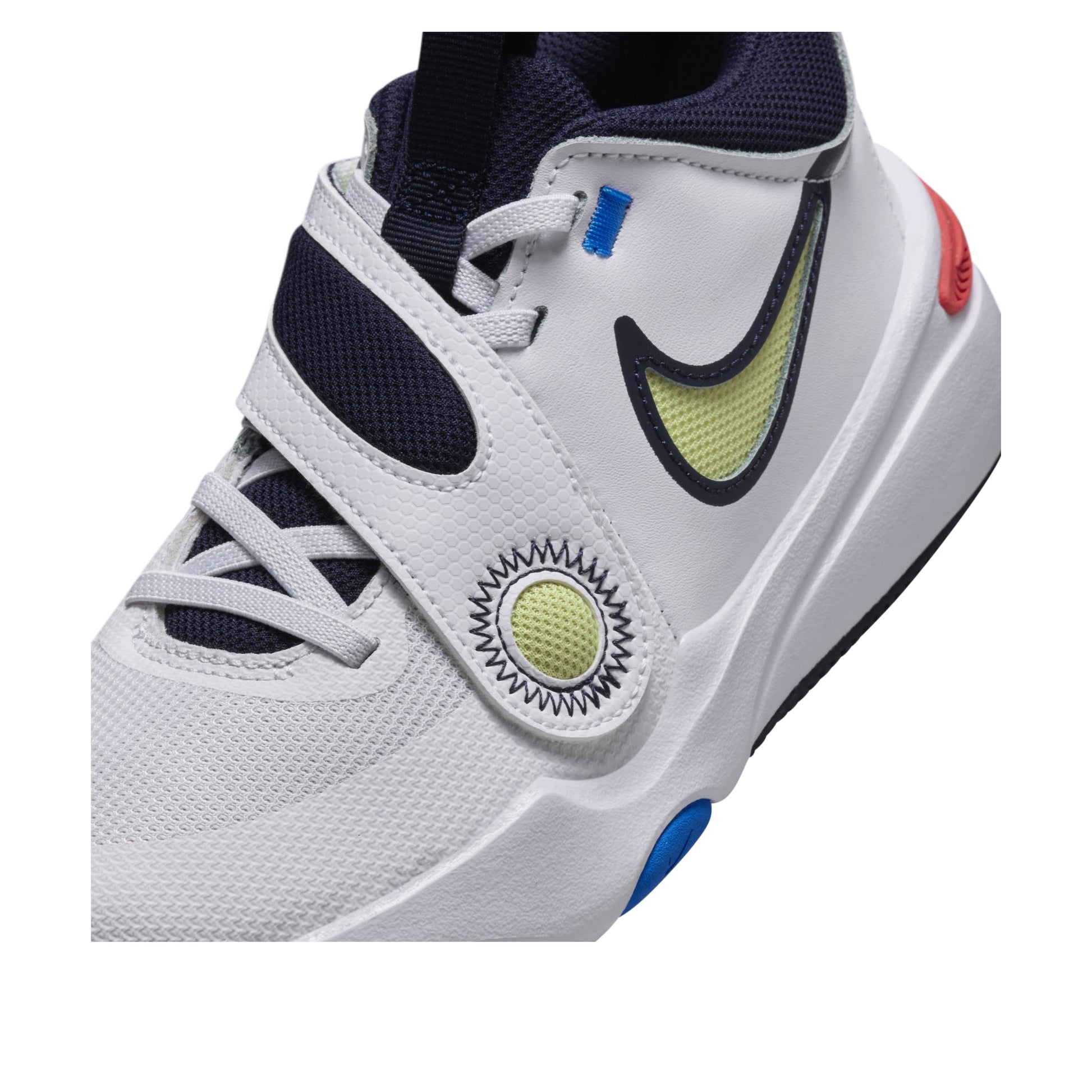 (GS) Nike Team Hustle D 11 'White Lemon Twist Crimson Blue' DV8996-105