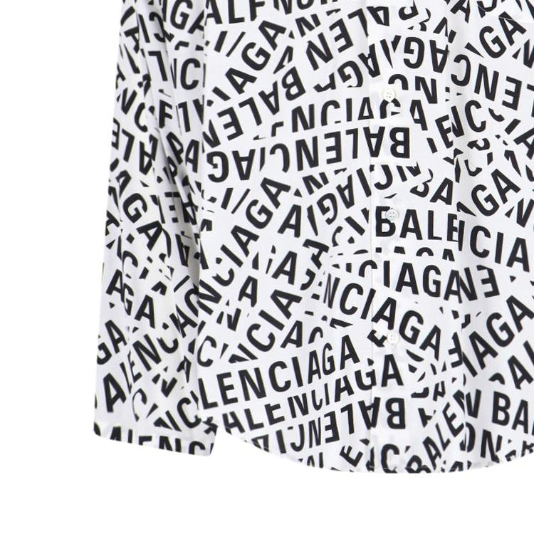 Balenciaga Logo Strips Minimal Shirt 'White' 681812TML219040