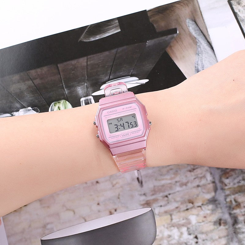 CASIO Waterproof Sports Pink Digital F-91WS-4