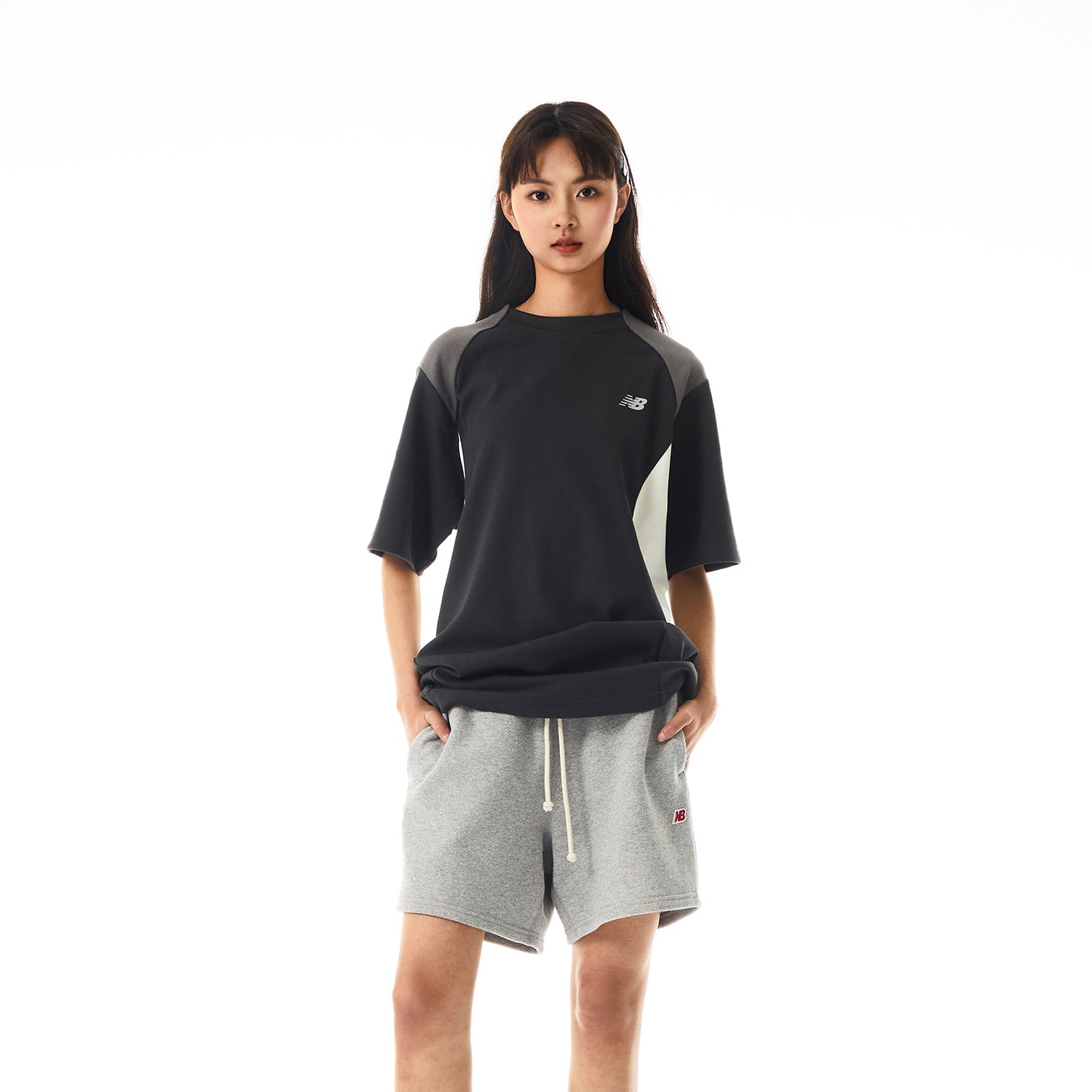 New Balance x LiangDong Color Block T-Shirt Asia Sizing 'Dark Grey' NEE17113-DKG