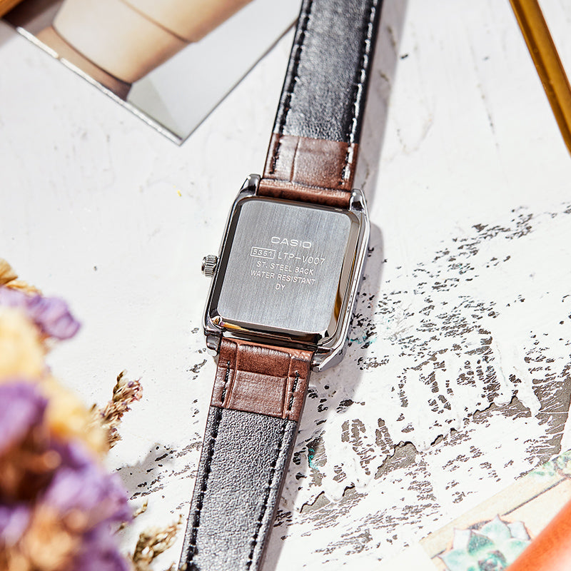 CASIO Female DRESS Japan / South Korea Fashion Quartz Brown Analog LTP-V007L-7E2