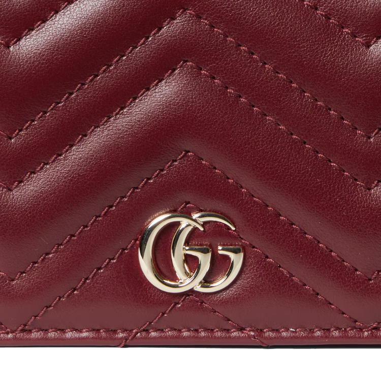 (WMNS) Gucci 26 GG Marmont Quilted Leather Wallet 'Rosso Ancora Red' 466492-DTDHV-6207