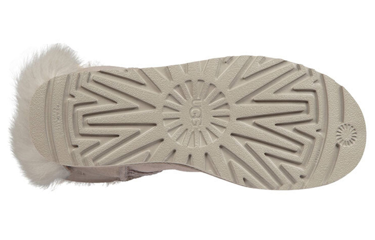 (WMNS) UGG Fluff Bow Mini Fleece Lined light grey 1094967-WILL