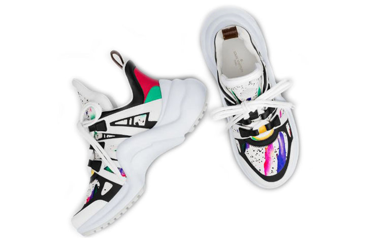 (WMNS) LOUIS VUITTON Archlight Calfskin Printing Sneakers White 1A58BA