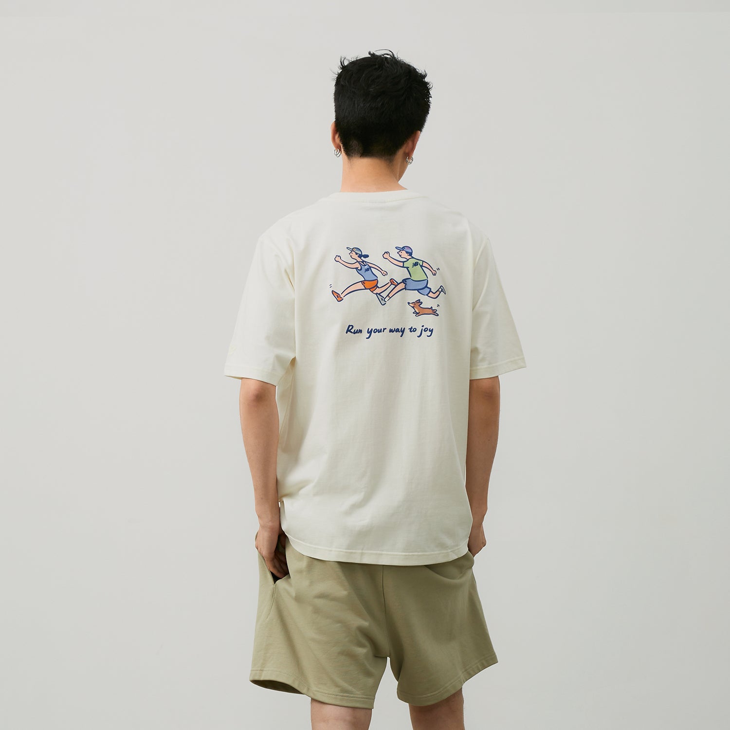 New Balance Running Duo Graphic T-Shirt Asia Sizing 'Ivory' NEE26121-IV