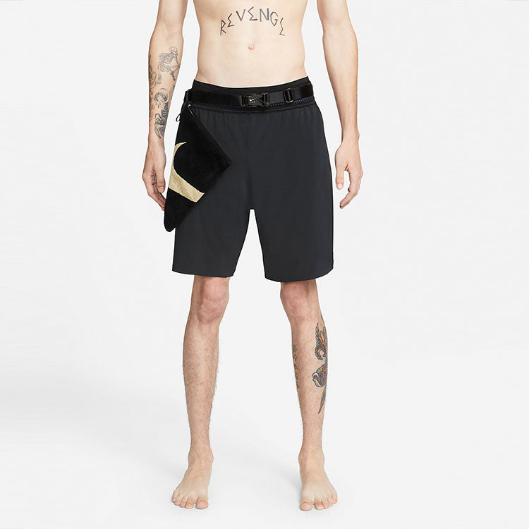 Men's Nike x MMW Crossover Solid Color Yoga 3 In 1 Sports Shorts Black DD9440-010