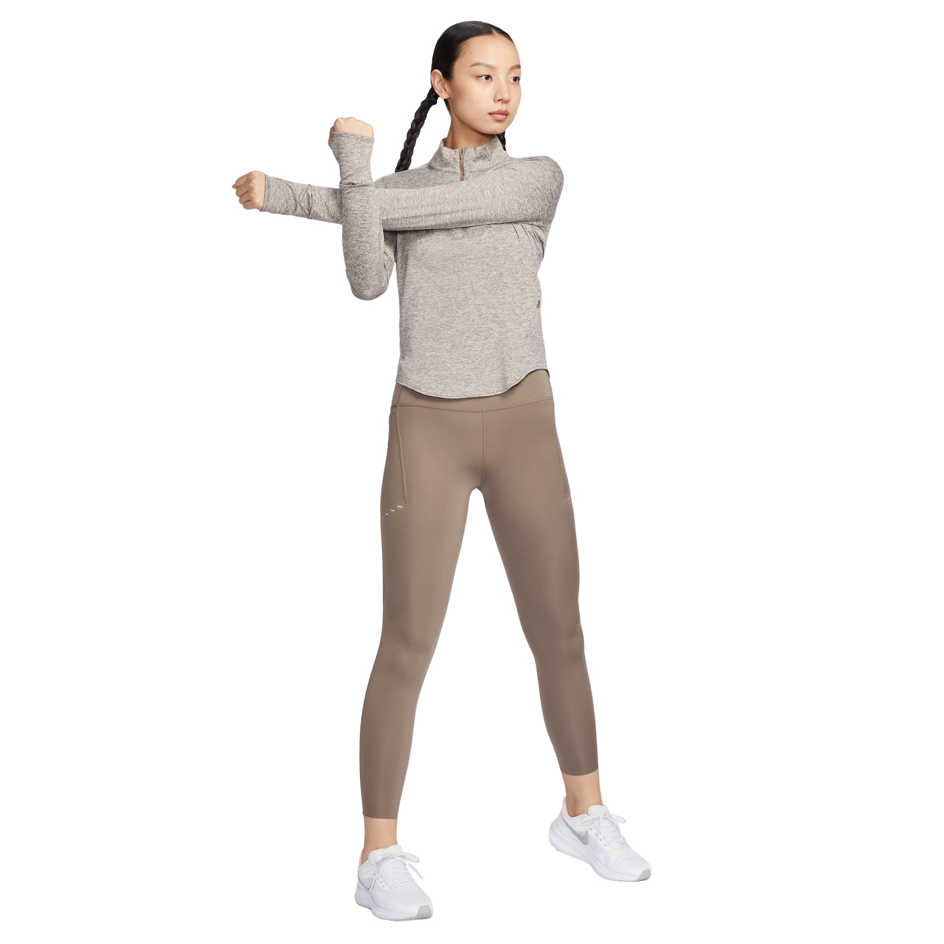 (WMNS) Nike Swift High-Waisted 7/8 Running Leggings with Pockets 'Mink Brown' HJ2253-233