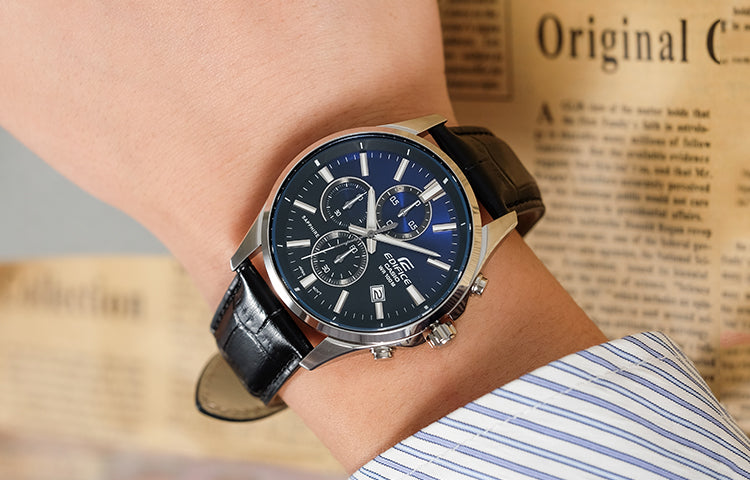 CASIO Quartz Waterproof Sapphire Crystal EDIFICE Mens Blue Analog EFB-530L-2AVUPRD