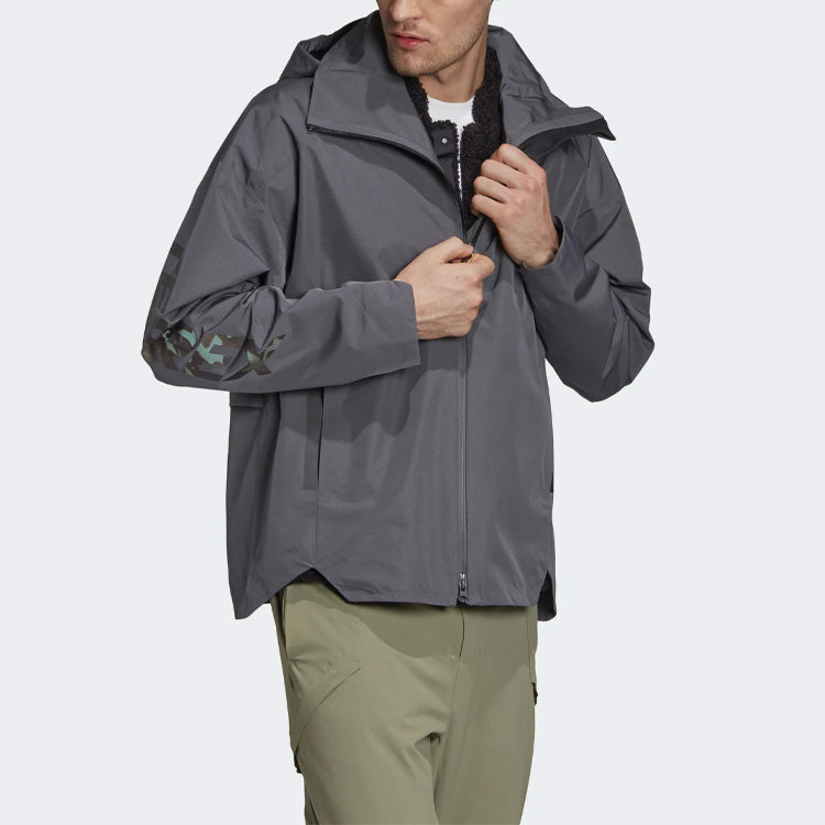 adidas Terrex Myshelter Outdoor hooded Casual Sports Jacket Gray FS7538