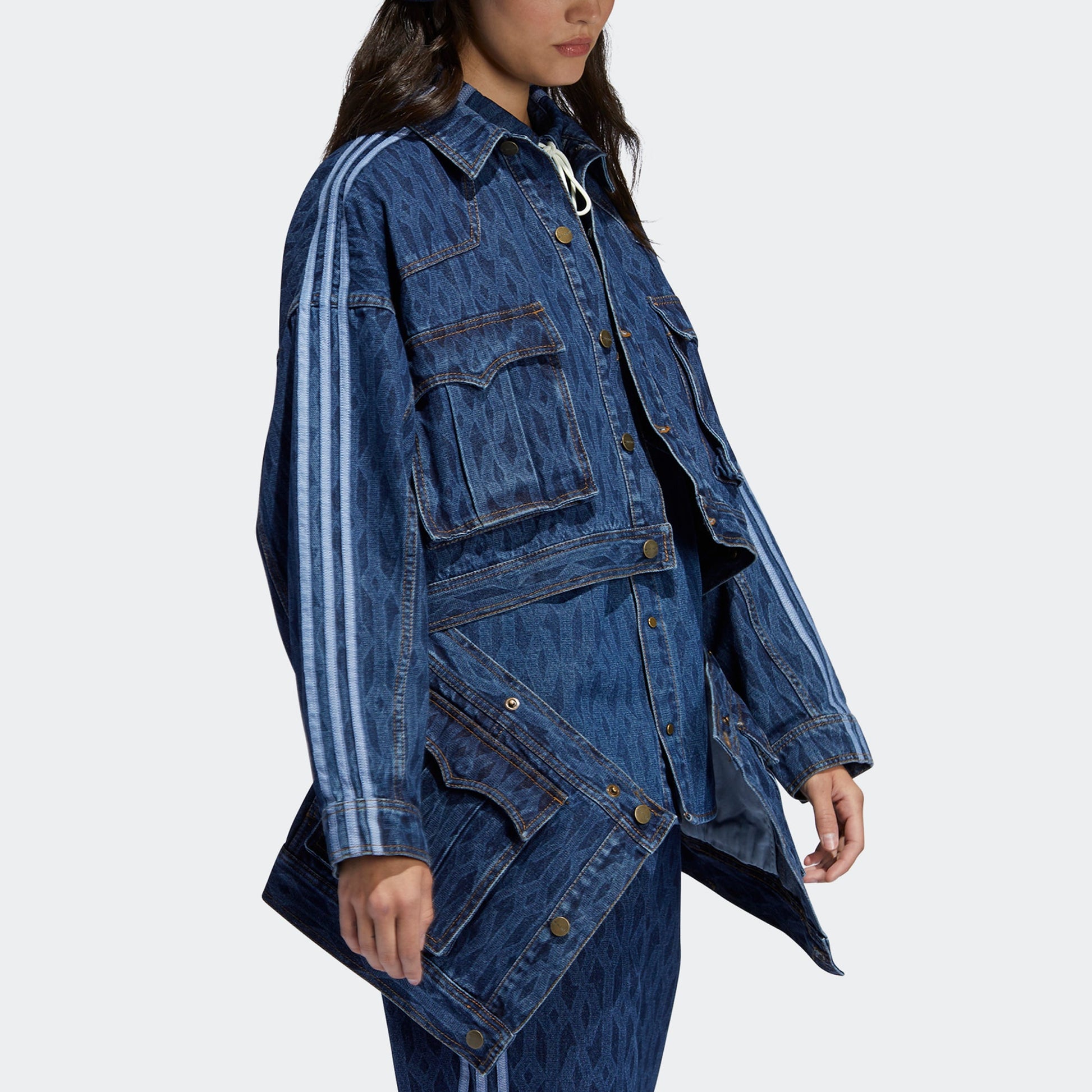 adidas originals x IVY PARK Crossover Cotton Loose Detachable Denim Jacket Blue H61700
