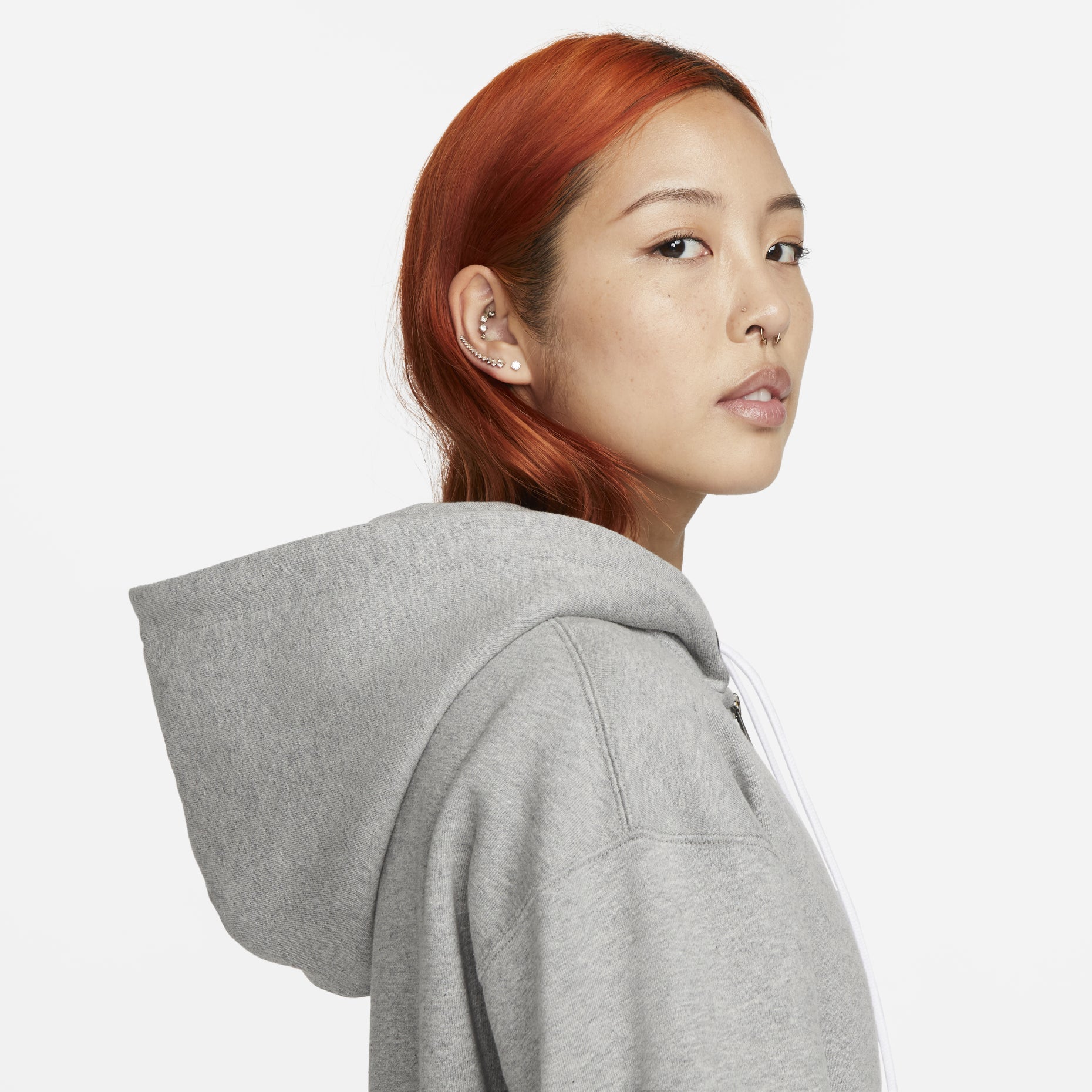 Nike embroidered logo hooded jacket 'Grey' DR0404-063