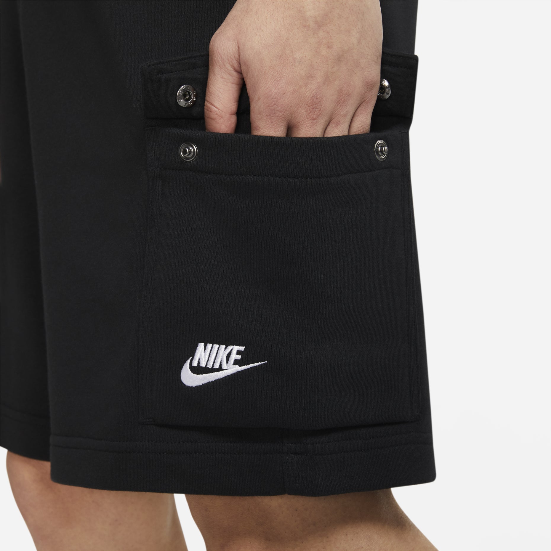 Nike Embroidered Logo Big Pocket Cargo Sports Shorts Black DD7015-010