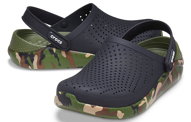 Crocs LiteRide Shoe Printing Classic Sandals Unisex Black 206491-0C4