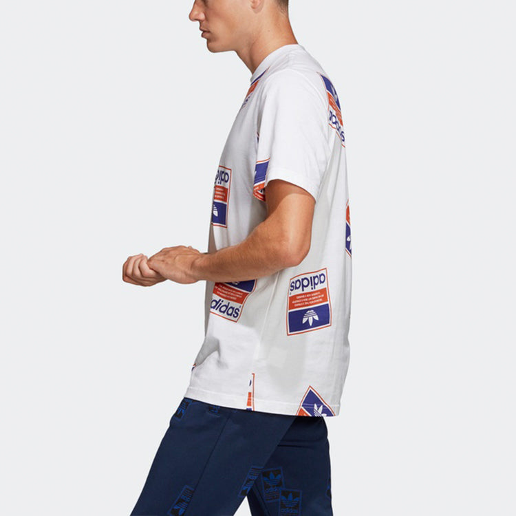 adidas originals Stckerbomb Tee Round Neck Short Sleeve White DX3649