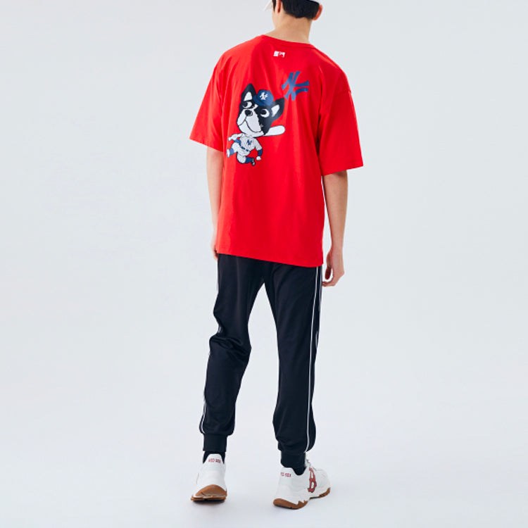 MLB Unisex New York Yankees Cartoon Series Printing Tee Red 31TSCM031-50R
