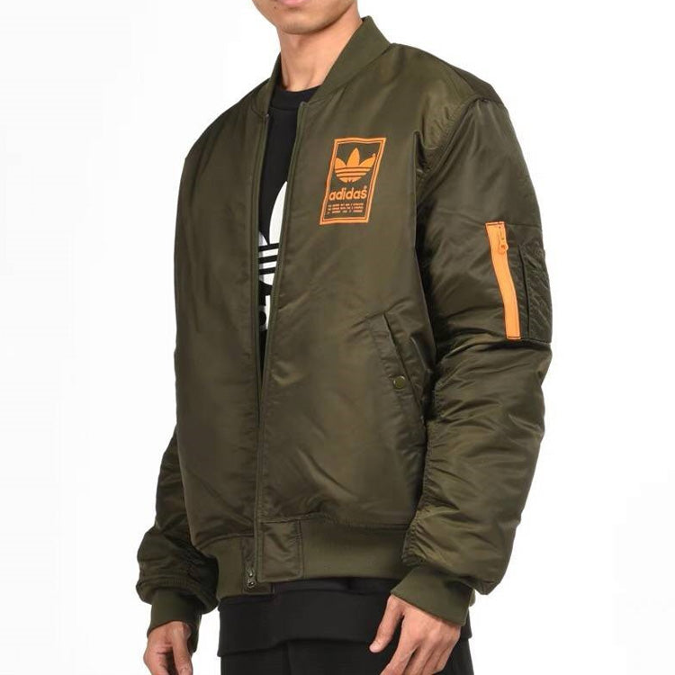 adidas Neo GRAPHICS BOMBER Army Green Mens Running Jas Sport Kleding Wind-proof Hoodies Comfortable DN8054
