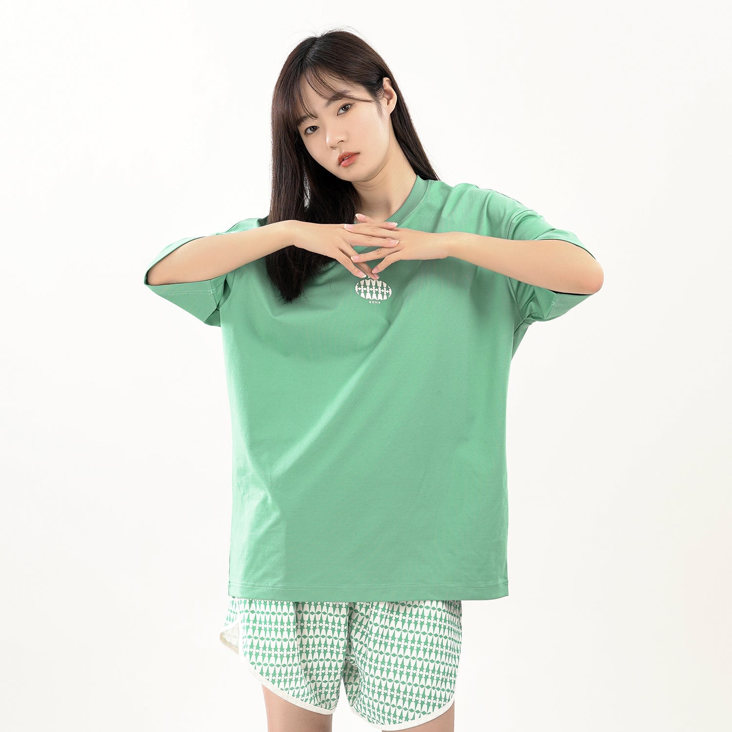 ASICS x 8ON8 Crossover Logo Sports Loose Round Neck Short Sleeve Couple Style Ocean Green 2203A122-300