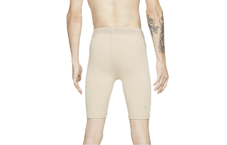 Men's Nike x MMW Crossover Solid Color Yoga 3 In 1 Sports Shorts Cream Yellow DD9440-280