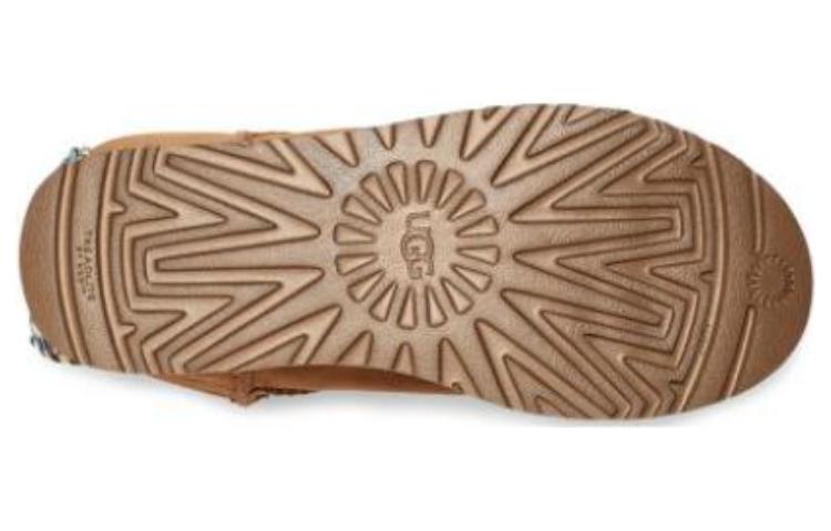 (WMNS) UGG Checkered Bow Short Snow Boots 'Brown' 1138132-CHE
