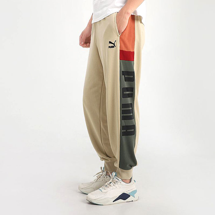PUMA Retro Block Sweatpant 'Beige Grey Red Black' 530714-12