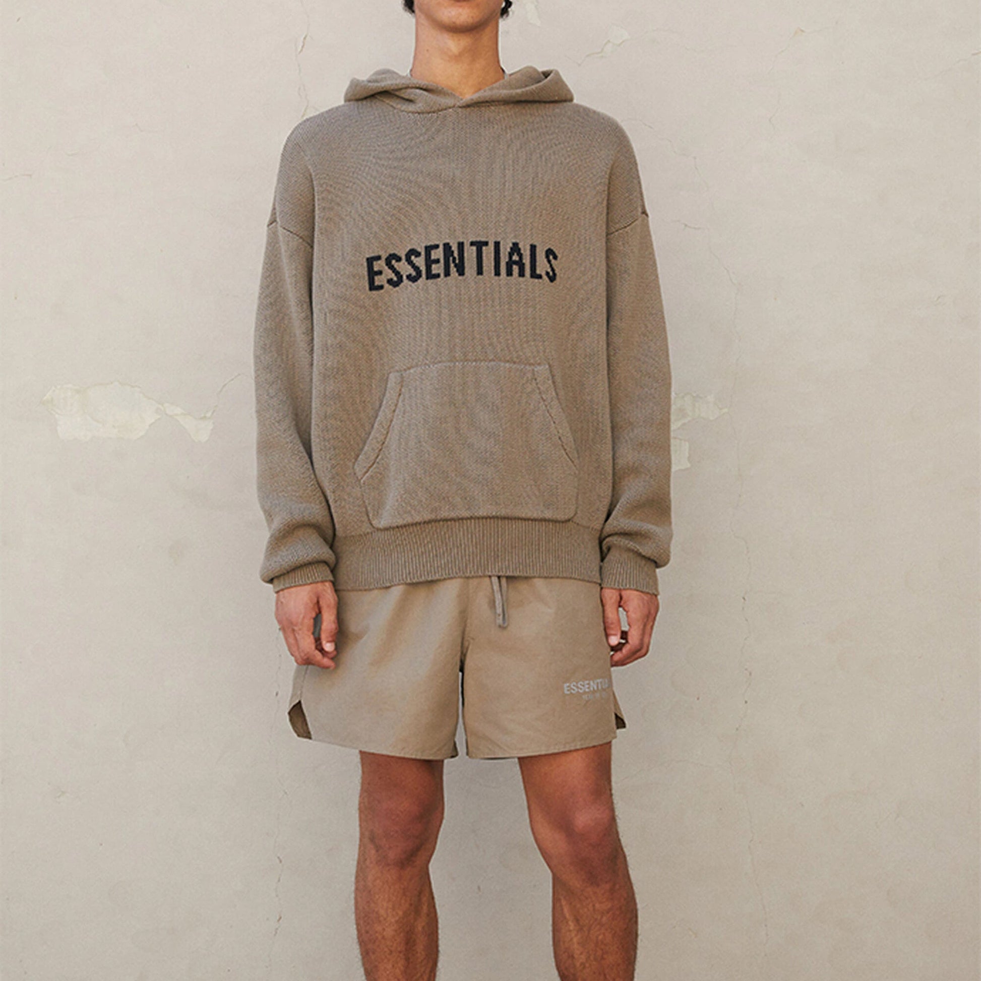 Fear of God Essentials FW21 Knit Pullover Logo Hoodie 'Harvest' FOG-FW21-014