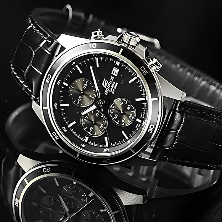 Men's CASIO EDIFICE Series Minimalistic Casual Watch Business Mens Black Analog EFR-526L-1AV
