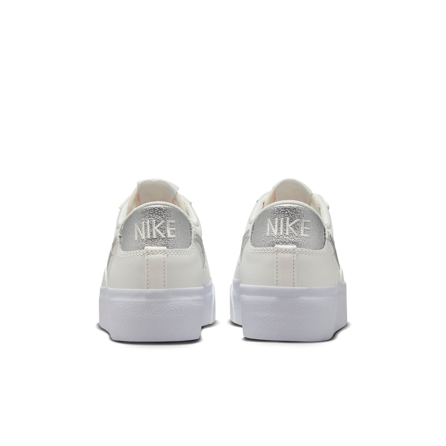 (WMNS) Nike Blazer low Platform 'Summit White Sail White Metallic Silver' DQ7571-101