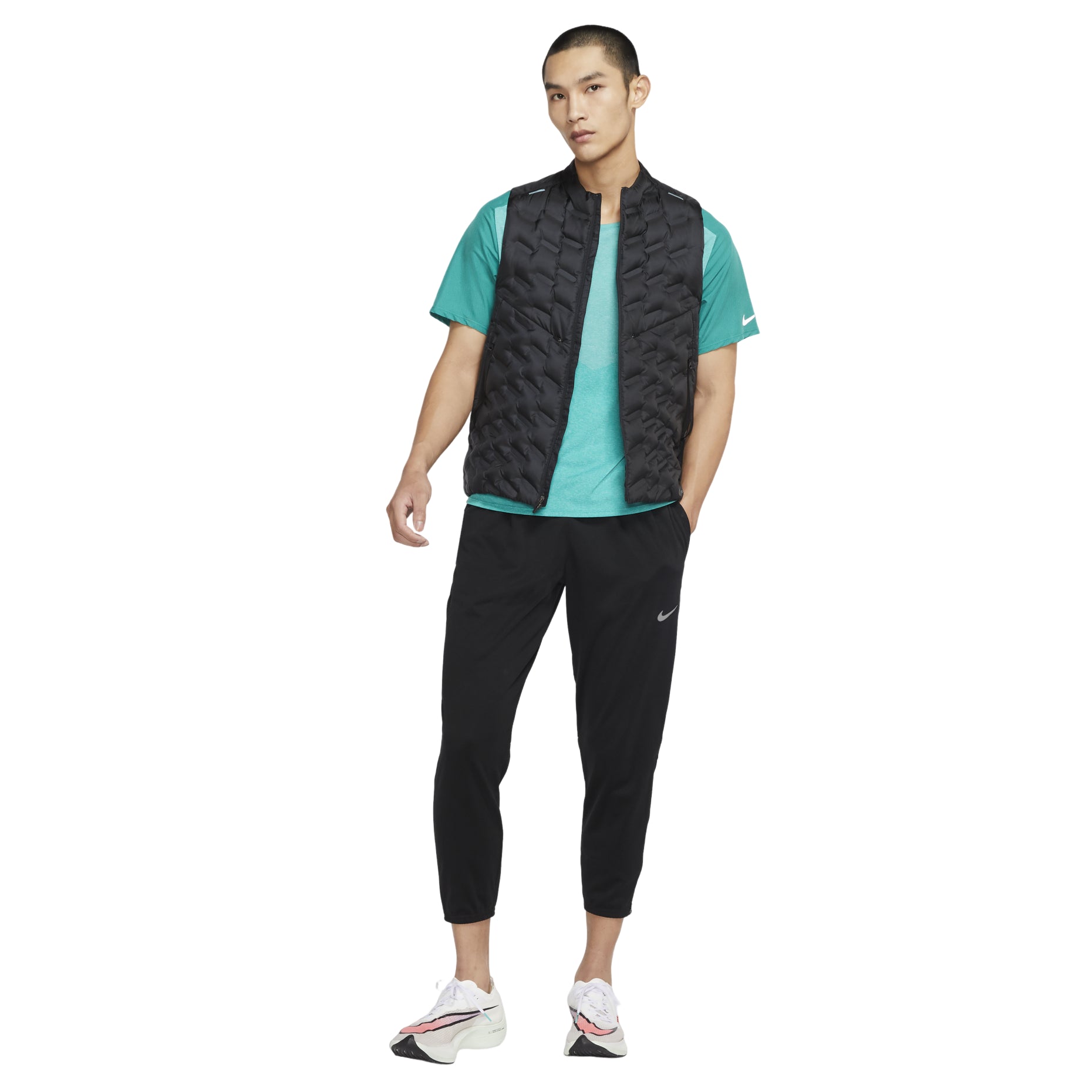 Men's Nike Logo Solid Color Elastic Waistband Drawstring Sports Pants/Trousers/Joggers Autumn Black DD6216-010