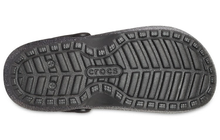 Crocs Classic Glitter Lined Clogs 'Black Silver' 205842-067