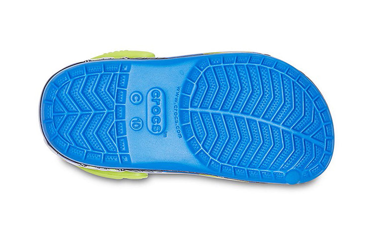 (PS) Crocs Funny Pattern Flat Heel Sports Blue Sandals 207074-4JL