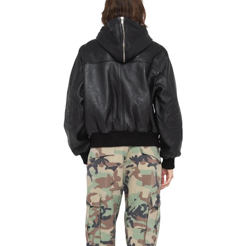 Stussy SS Link Leather Bomber 'Black' 115739