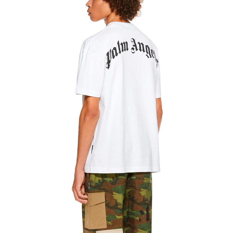 Palm Angels Croco Short-Sleeve Tee 'White/Green' PMAA001R21JER0020155