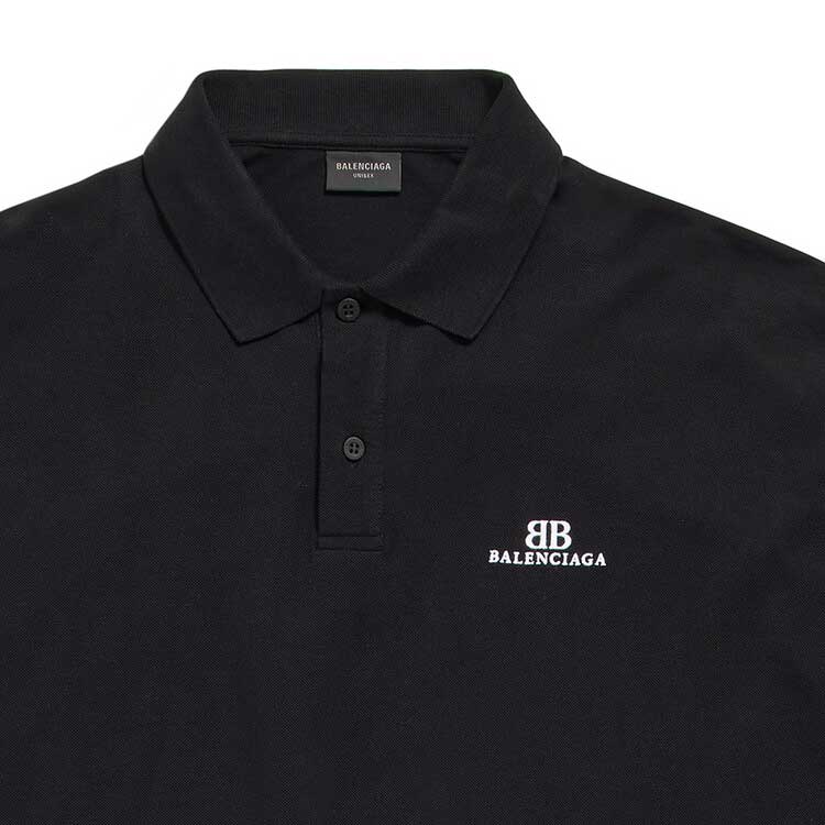 Balenciaga Bb Classic Polo Shirt Oversized 'Black' 791001TQVM71000