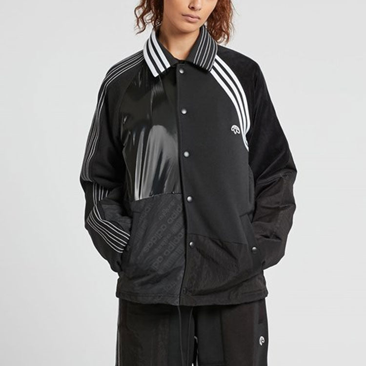 adidas originals x alexander wang Crossover Contrast Color Stitching Stripe Long Sleeves Logo Jacket Black BP6689
