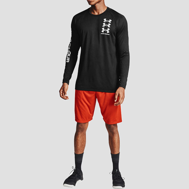 Under Armour Tech Triple Logo Long Sleeve Shirt 'Black' 1357239-001