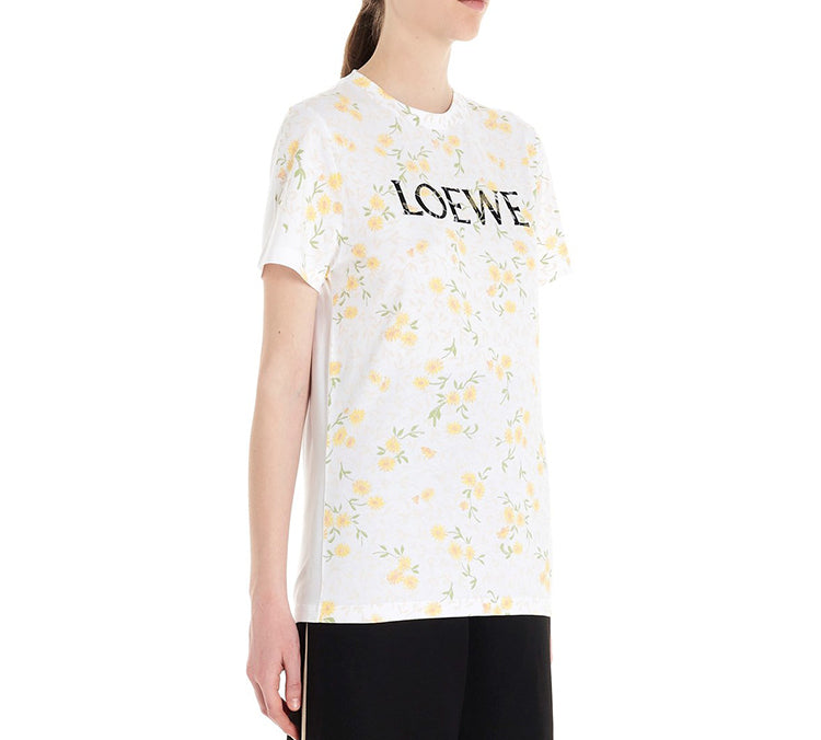 LOEWE Version Flower Cotton Short Sleeve White S540333XAR-2108