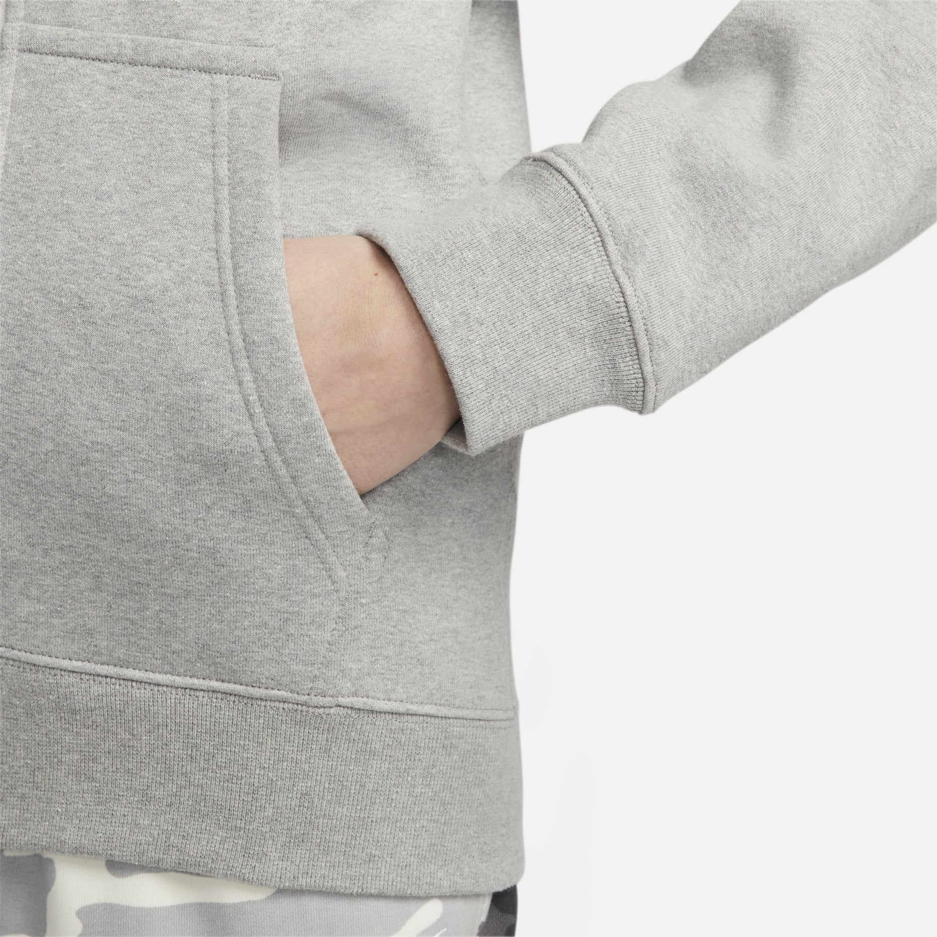 Nike Solo Swoosh Full-Zip Hoodie 'Grey Heather & White' DR0403-063