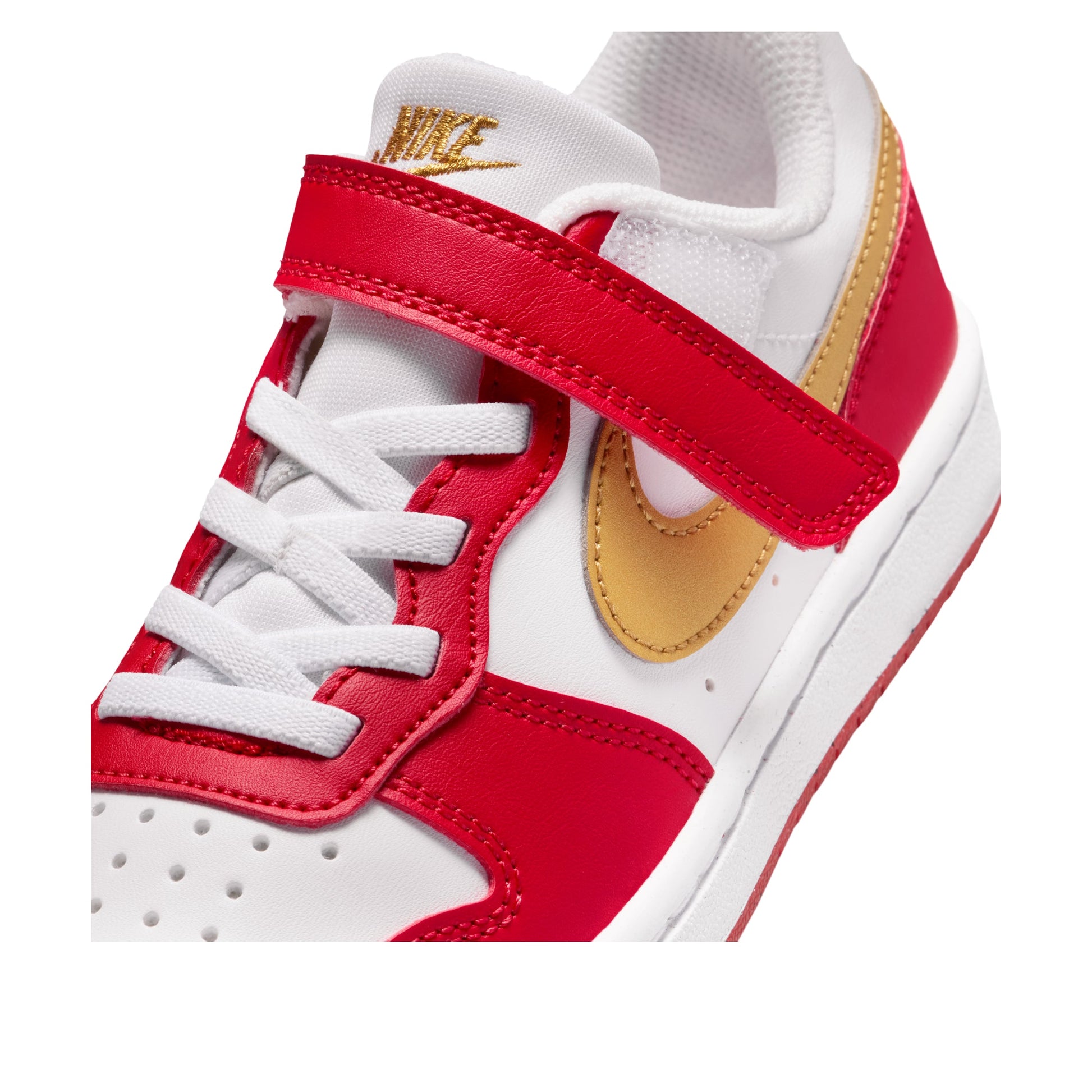 (PS) Nike Court Borough Low Recraft 'White Metallic Gold University Red' DV5457-137