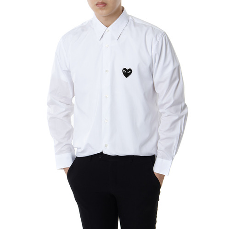 COMME des GARCONS PLAY Black Emblem Button Down 'White' AZ-B004-051-2
