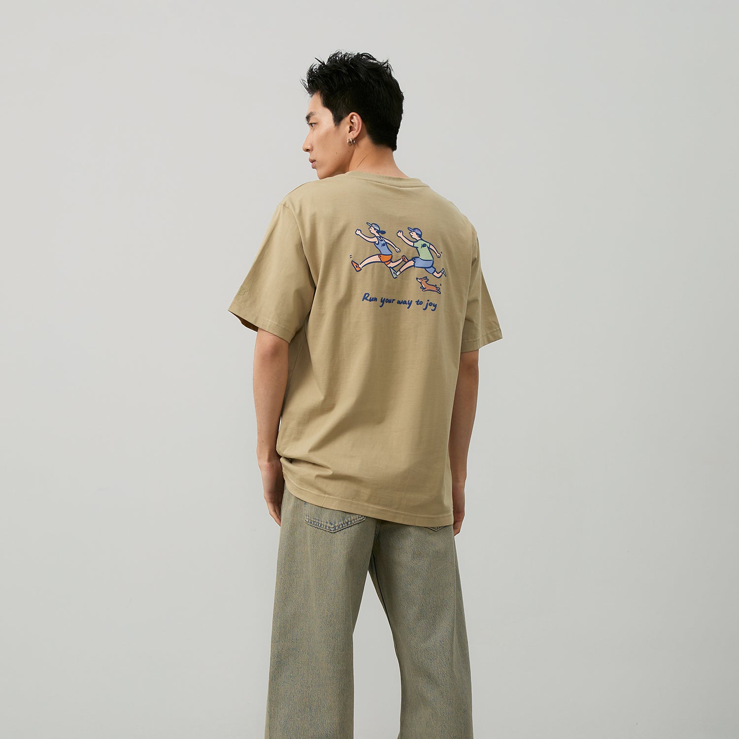 New Balance Running Graphic T-Shirt Asia Sizing 'Tan' NEE26121-LB