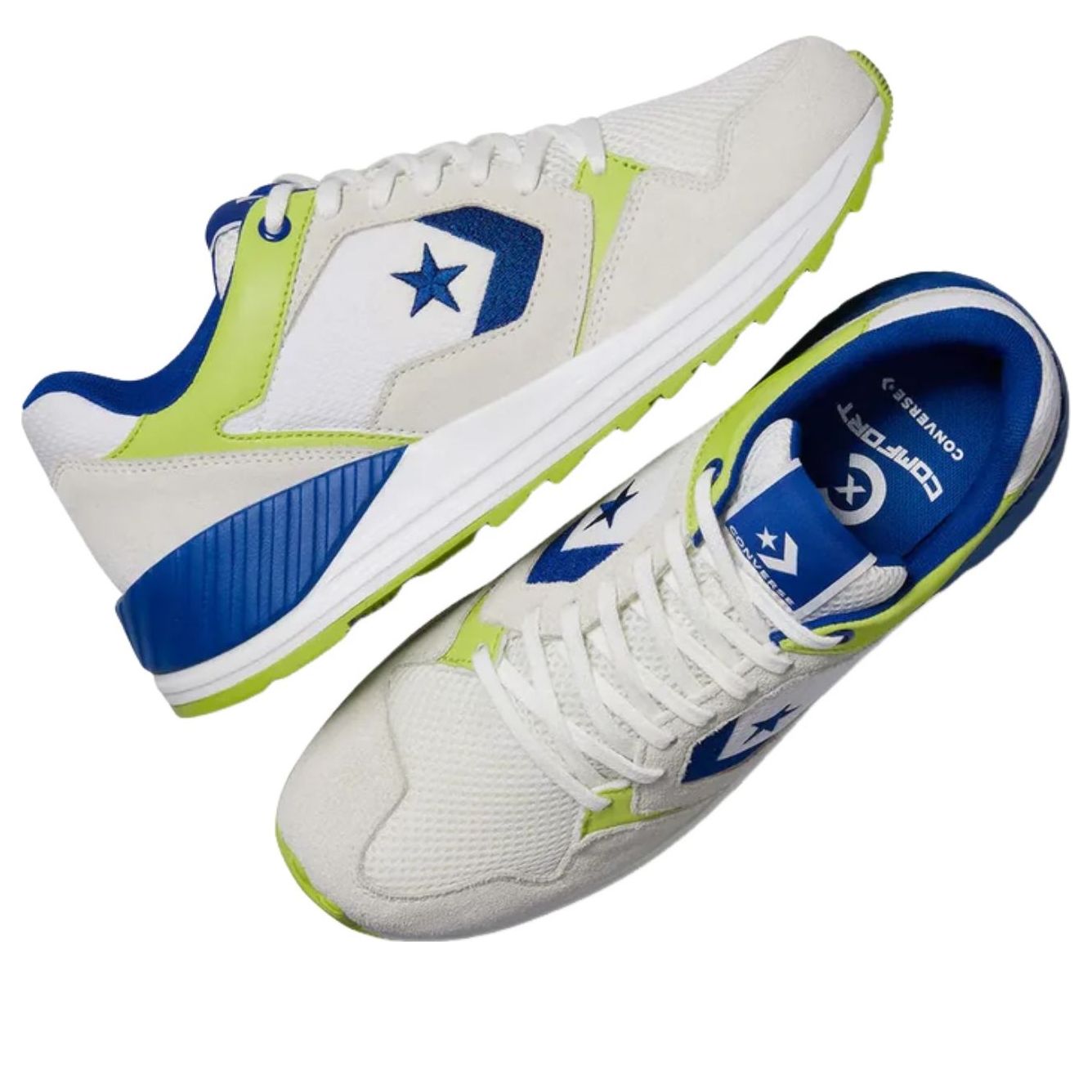 Converse Wave Trainer Ox 'Vintage White Blue Cartreuse' A13464C