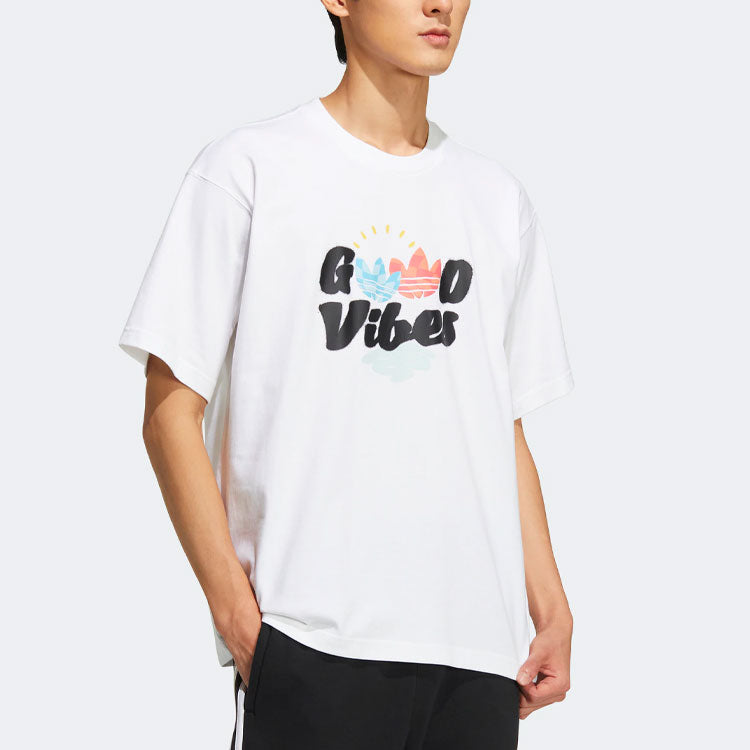 adidas originals SS22 Y2K Tee 1 Alphabet Logo Casual Sports Short Sleeve Unisex White HM7998