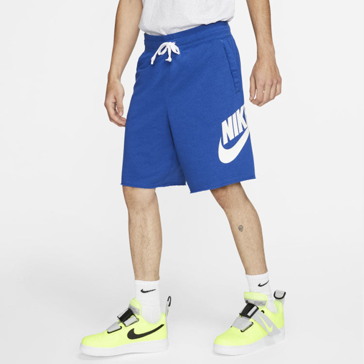 Men's Nike Swoosh Logo Loose Breathable Running Sports Shorts Blue AR2376-439