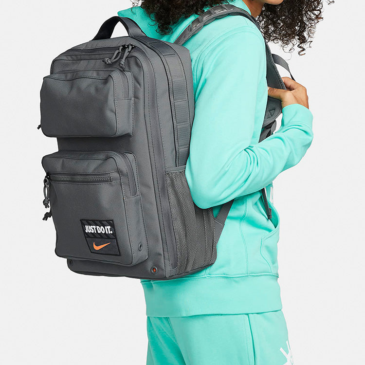 Nike Large Capacity Training Sports Zipper  Fabric Schoolbag Backpack Unisex Smoke Gray DQ5183-084
