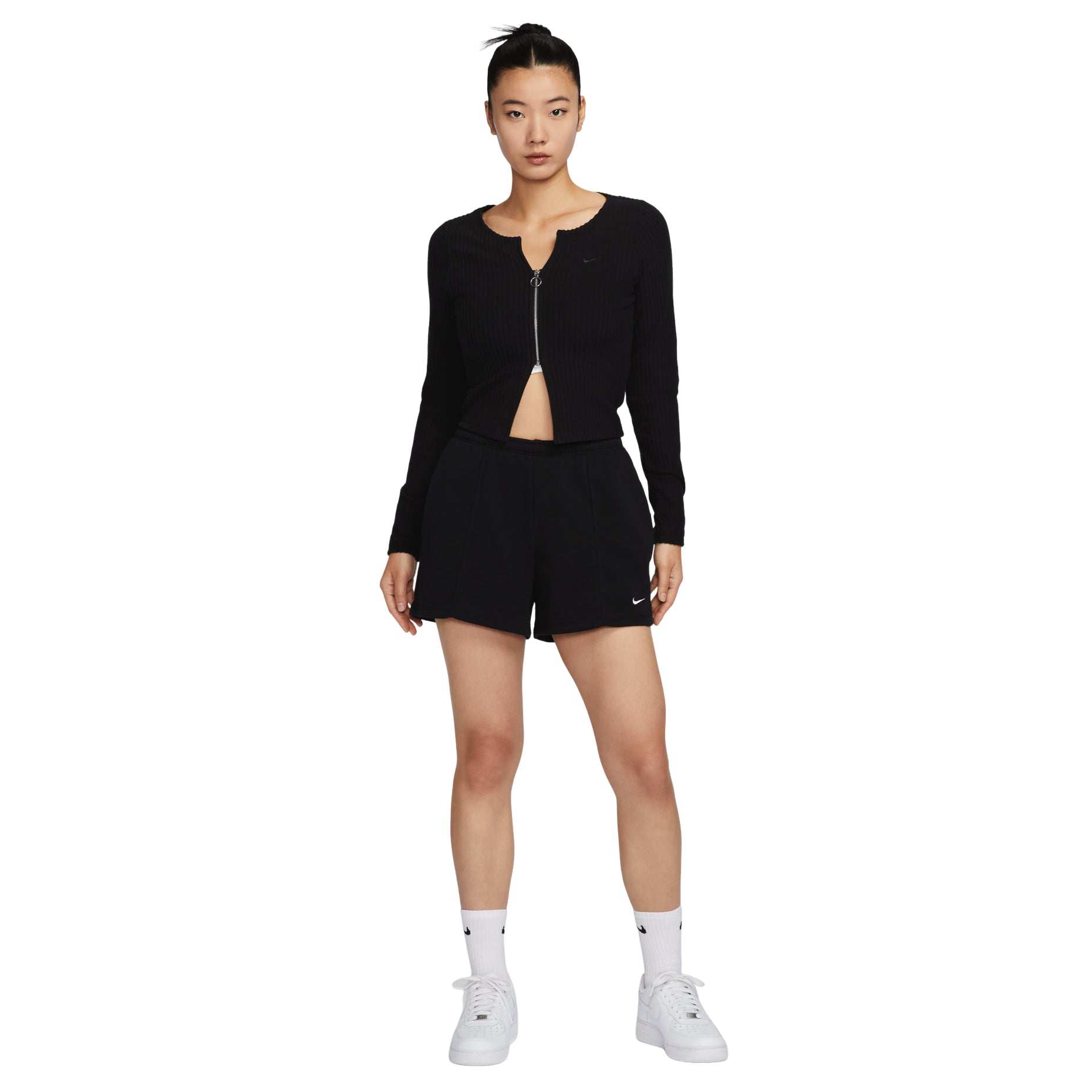 (WMNS) Nike Sportswear Chill Terry Mid-Rise 4" French Terry Shorts 'Black' HF6941-010