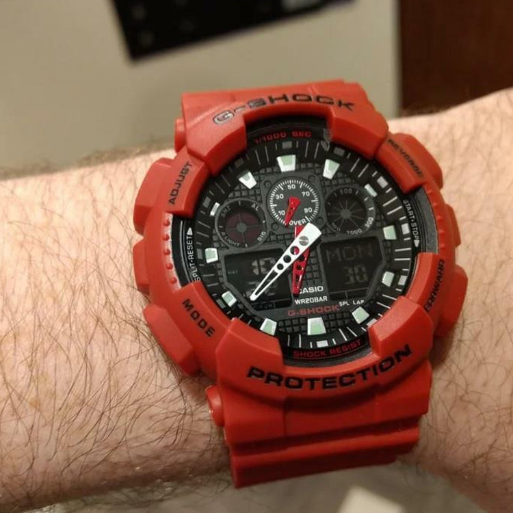 CASIO G-Shock Analog-Digital 'Red' GA-100B-4ADR